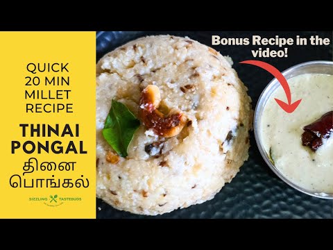 Thinai Pongal + Coconut Chutney | தினை பொங்கல்  Millet Pongal #thinaipongal #sizzlingtastebuds