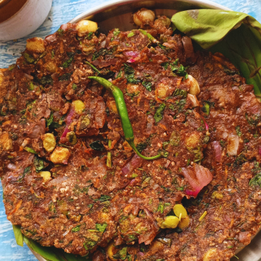 Ragi Rotti or Finger Millet Roti is a rustic flatbread made in Karnataka cuisine with millets, basic spices and veggies. Served with yogurt or pickle for breakfast or brunch.