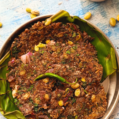 Ragi Rotti or Finger Millet Roti is a rustic flatbread made in Karnataka cuisine with millets, basic spices and veggies. Served with yogurt or pickle for breakfast or brunch.