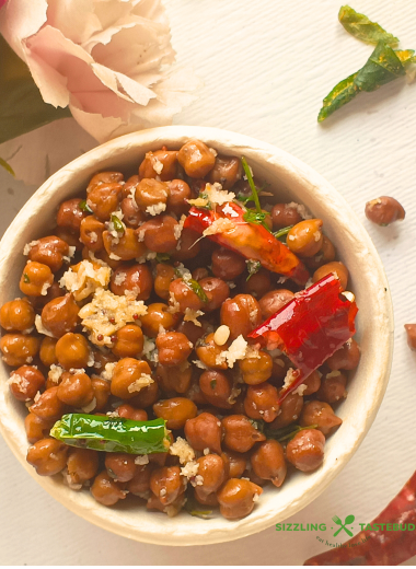 Konda Kadalai Sundal or Chickpeas Sundal is a South Indian offering for Navratri festival made with black chickpeas and basic pantry spices.