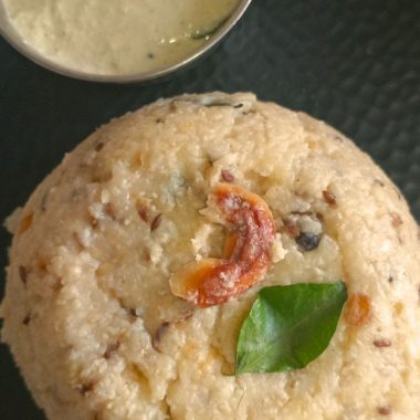 Thinai Pongal or Foxtail millet pongal is a savoury, millet-based Gluten Free dish. Served for breakfast or a light dinner with Chutney, Sambhar or Avial.