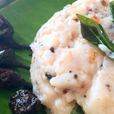 Morkali or Morkoozh is a savoury, slightly tangy pudding made in Tamilnadu with rice flour and sour buttermilk. Eaten as a quick snack or light dinner.