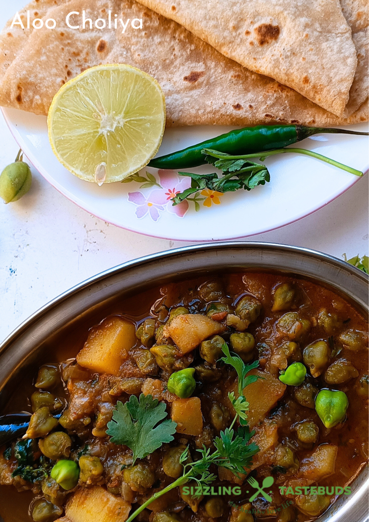 Aloo Choliya or Potatoes with Fresh Garbanzo is a quick and delish Gluten Free and Vegan curry made with the seasonal fresh chickpeas or Choliya. Served with Rice or any flatbread.