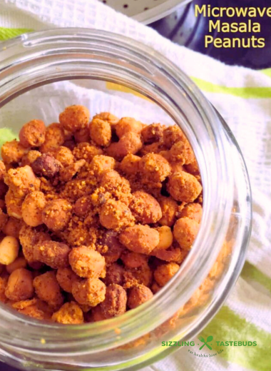 Microwave Masala Peanuts is a quick, crunchy and an addictive snack made with peanuts, basic pantry spices in a microwave.