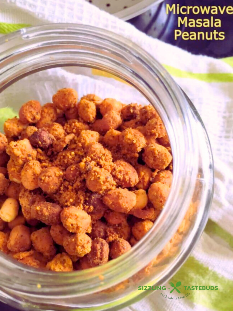 Microwave Masala Peanuts is a quick, crunchy and an addictive snack made with peanuts, basic pantry spices in a microwave.