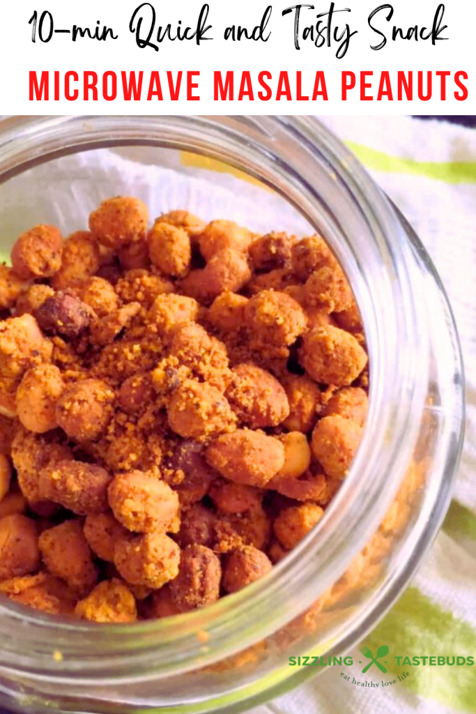 Microwave Masala Peanuts is a quick, crunchy and an addictive snack made with peanuts, basic pantry spices in a microwave.