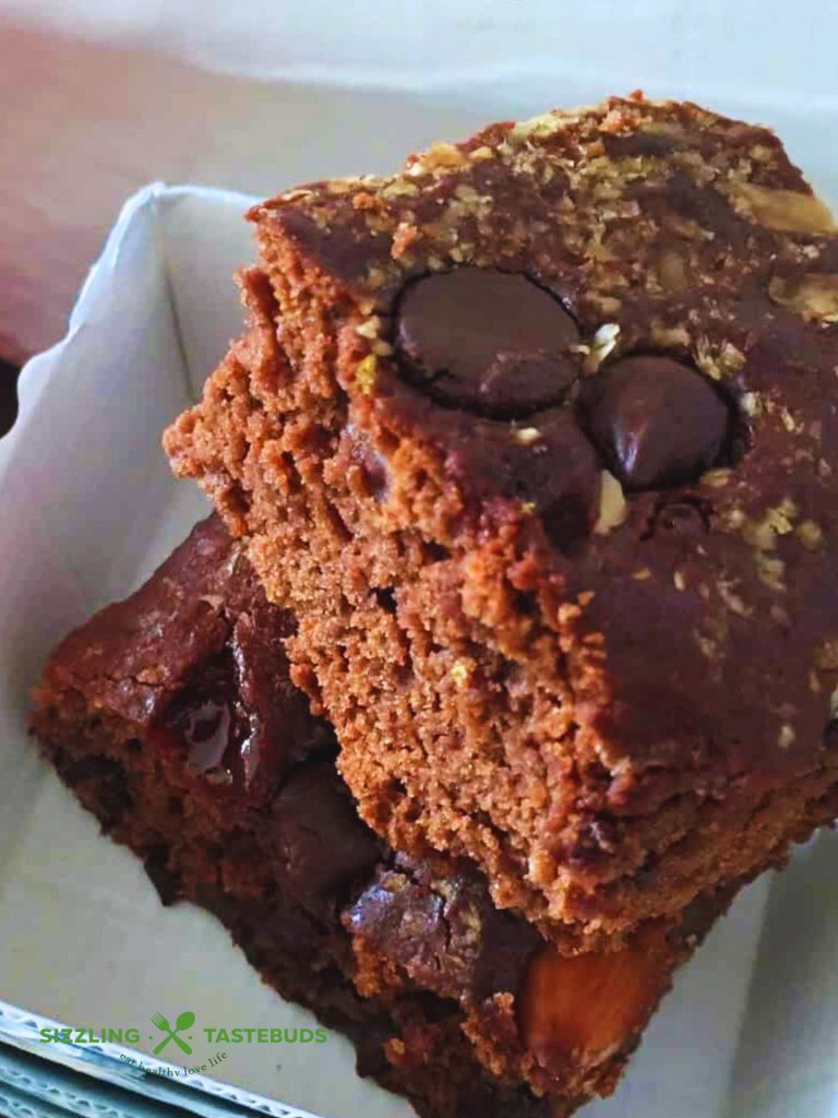 Let’s make decadent  Eggless Multigrain Choco Chip Brownies.  Perfect for a healthy indulgence or a quick celebration. 