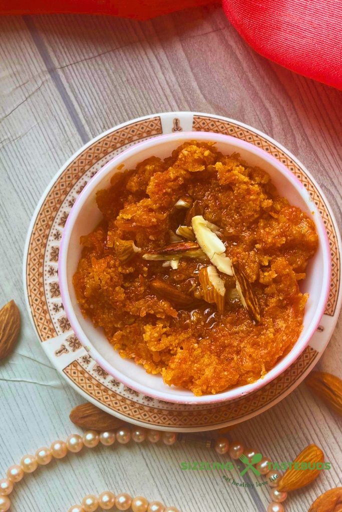 Mom's Gajar Halwa is a no-ghee version of the Popular Indian Dessert. This is a decadent carrot pudding made especially during Winters and for any special celebration.