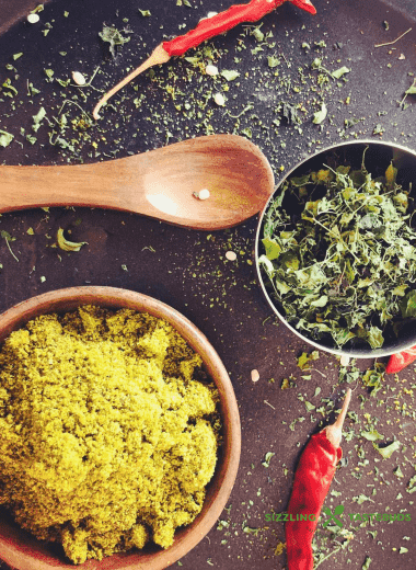 Moringa Spice Powder | Murungai Keerai Molagapodi is a spice powder/ condiment made with mixed lentil & super food moringa leaves. Served with Steamed rice or Idli-Dosa