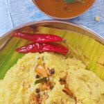 Samai or Little Millet Pongal is a quick, nutritious and filling Gluten Free breakfast or dinner made with Little Millet and Moong dal. Served hot with Chutney and / or sambhar .