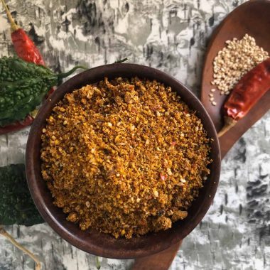 Kakarakaya Karam Podi or Bitter gourd Spice powder is an Andhra special Condiment. It is eaten with steamed rice or idli / Dosa with a generous addition of ghee.