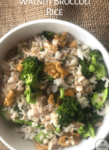 Walnut Broccoli Rice is a quick to make Gluten Free mains that combines the goodness or walnuts and broccoli in a One Pot meal