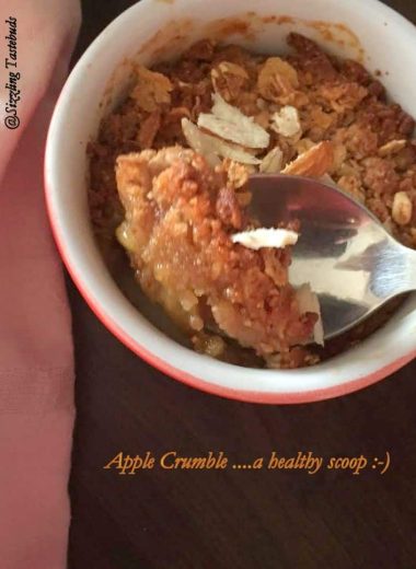 Apple Crumble is a quick to make dessert for party, potluck or just to indulge as is. Served warm as is or with a scoop of ice cream!