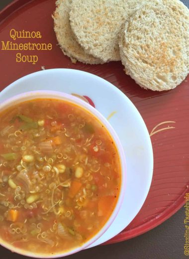 Quinoa Minestrone Soup is a filling and healthy Gluten Free and Vegan dinner or brunch alternative. Perfect for winter or snowy nights as a filling meal.